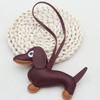 In-Stock Dachshund Cartoon Pendant Leather Dog Bag Charm Phone Case Accessory Creative Car Charm