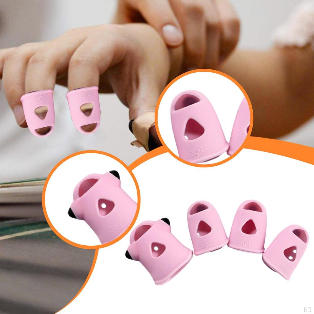 4 Pieces Guitar Finger Guards Fingertip Protection Covers for Guzheng