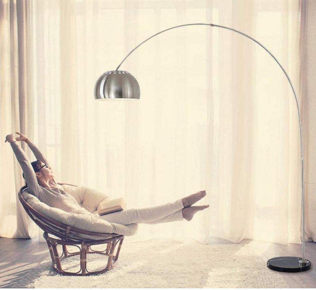 SPobeap Arched Floor Lamp, Stylish Nordic Design with Foot Switch, Remote Control, LED Bulb, Dimmable, Color-Changing, and Extendable, Perfect for