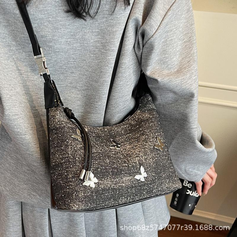 Foreign Niche Design Butterfly Hand-held Dumpling Bag Women's 2025 New Simple Fashion Versatile Shoulder Crossbody Bag