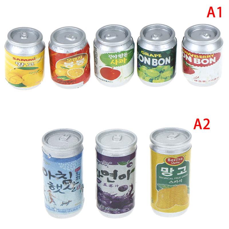 3/5Pcs 1:12 Dollhouse Accessories Jam Beverage Cans Miniature Play Kitchen Toy