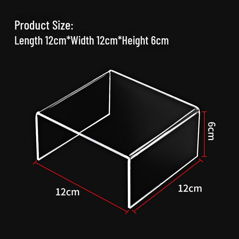 Acrylic U-Shaped Shelf Display Stand with Layered Dividers for Figures, Blind Boxes, Bags, and Cosmetics.