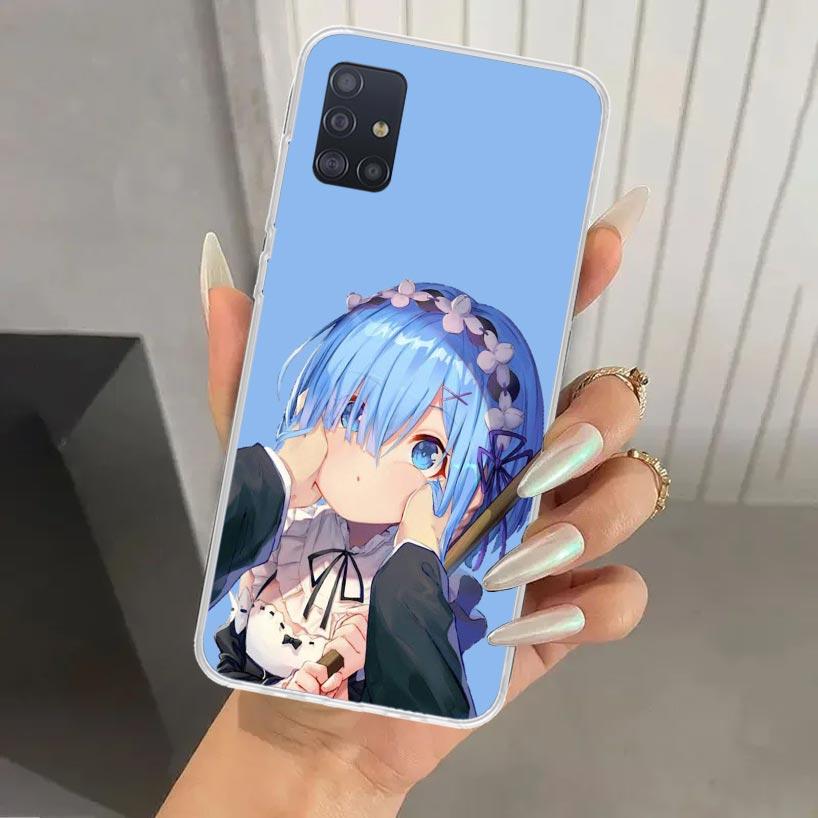 R-Rem Re Zero Anime Phone Case for Samsung Galaxy A52 A42 A32 A22 A12 A02S A72 A51 A50S A41 A31 A21S A71 A40 A30S A20S A10S A20E