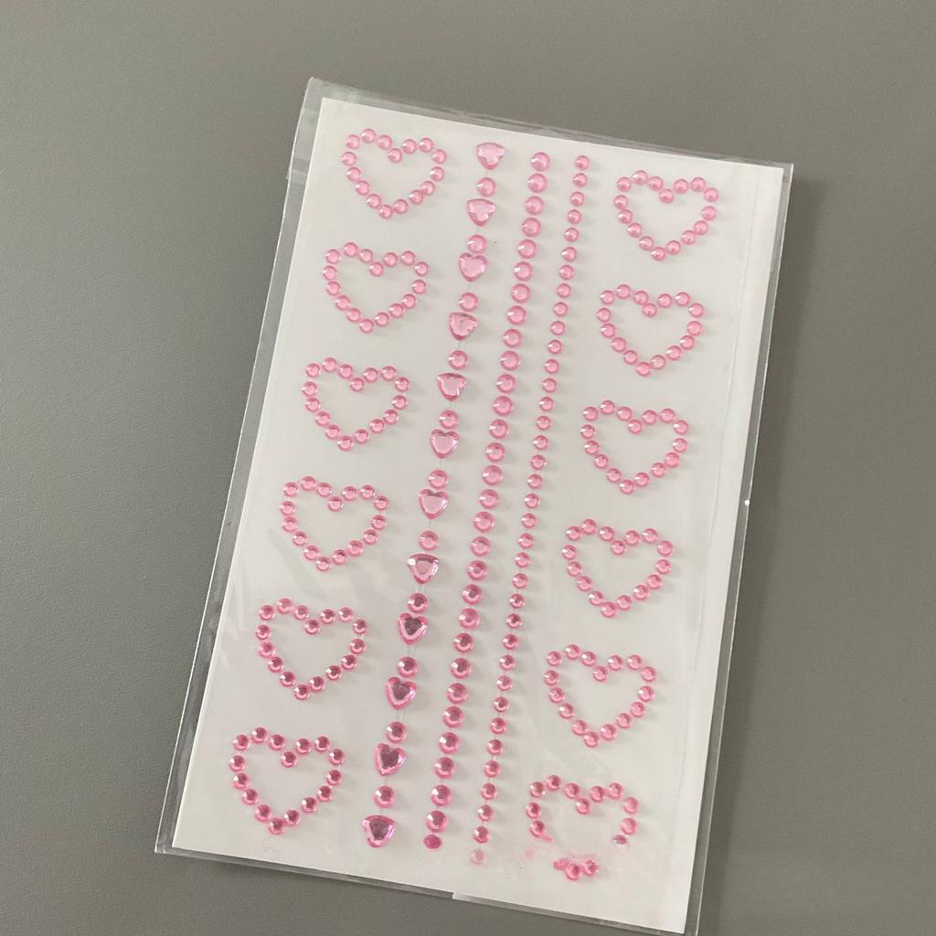 3D Stereo Strass Scrapbook Journal Aufkleber Glänzendes Herz DIY Dekor Aufkleber für Mädchen Koreanische Mode Aufkleber Studentenbedarf