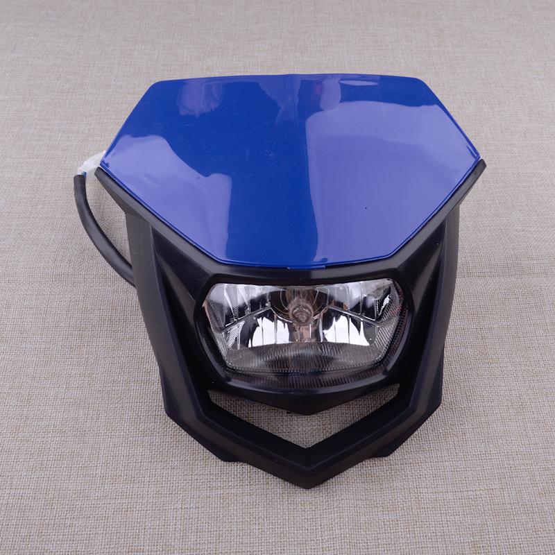 Blue Motorcycle Dirt Bike Front Headlight Headlamp With Fairing H4 12V