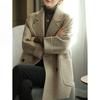 Premium Ribbed Woolen Overcoat for Women, Loose Fit To Accentuate Slimming Look In Spring Autumn Winter