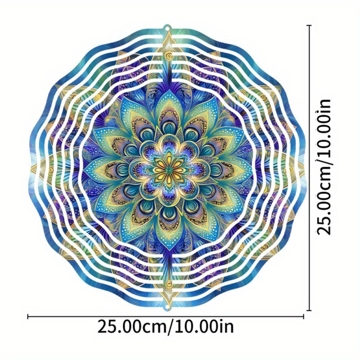 

10-дюймовый подвесной ветряной спиннер с крючком, вращающимся на 360 градусов, художественная ветряная музыка для декора балкона и сада, весенне-летний подарок для друзей и семьи 01A