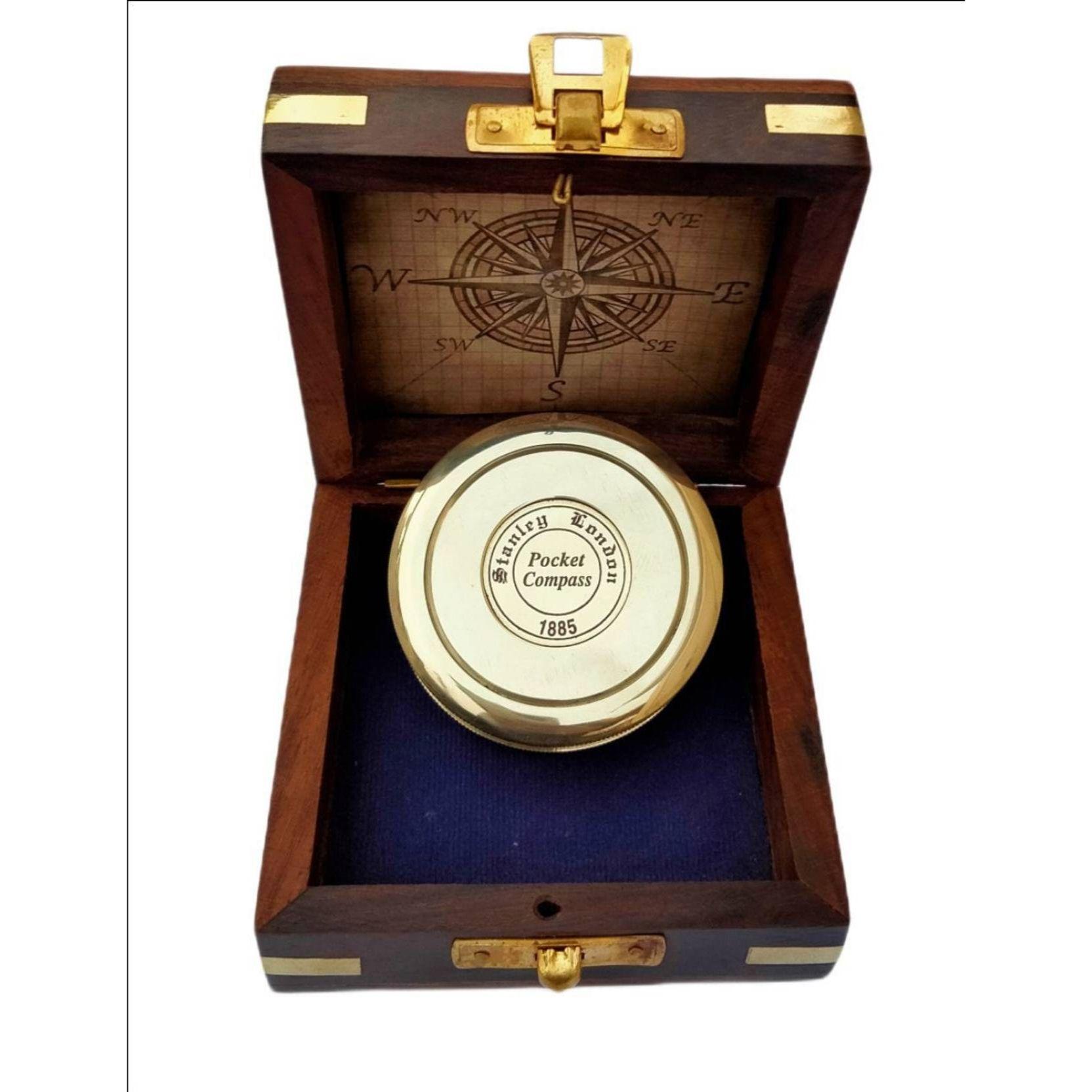 

Индия Латунь Стихотворение Крышка Компаса с Деревянной Коробкой Коллекционный Подарочный Компас (Золотой, Коричневый)