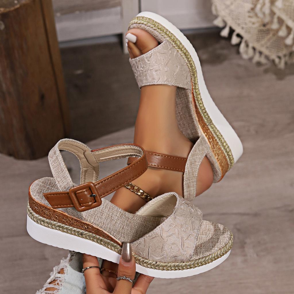 Fashion 2024 New Wedge Sandals Women Summer Lightweight Trend Casual Peep Toe Shoes Woman Platform Summer Heeled Sandals Shoes for Women