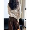 Autumn Round Neck Zipper Design Long Sleeved Knitted Sweater Loose Solid Color Casual Fashion Office Pullover Women Sweaters Female Clothing