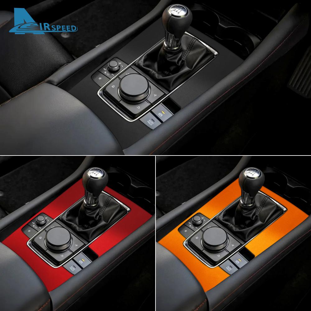 Top Wildleder Zieraufkleber für Mazda 3 Axela BP 2019 2020 2025 2025 2025 2025 2025 Auto Mittelkonsole Schaltknauf