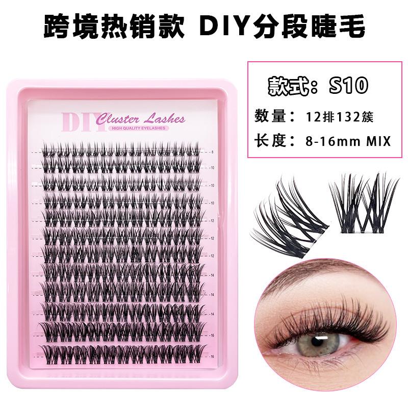 Flat False Eyelashes Stable Segmented Hairs 30P40P50P60P80P14 Rows Curled