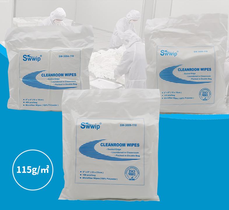 Class 100 115gsm Disposable Industrial Cleaning Cleanroom Wiper Dry 100% Polyester Microfiber Wipes Other