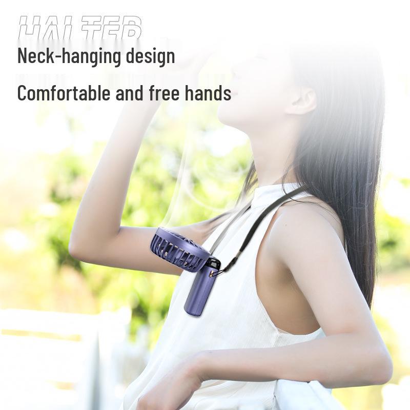 Portable USB Rechargeable Mini Fan with Digital Display and Aromatherapy