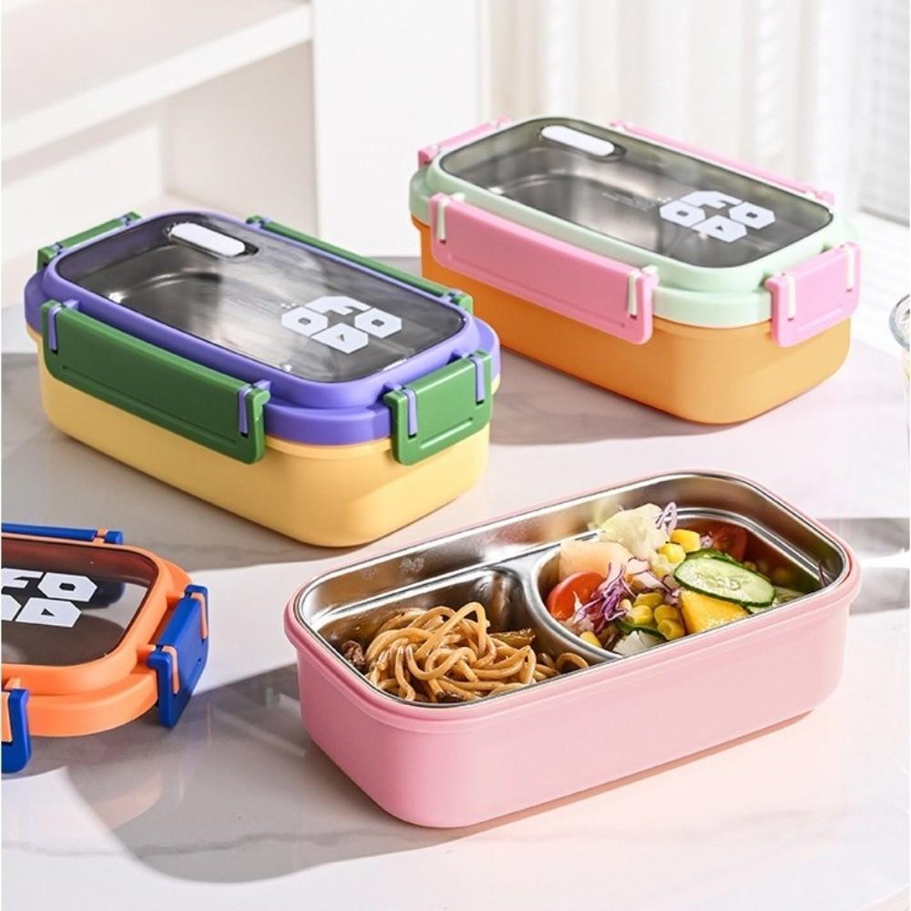 Leak-Proof Stainless Steel Lunch Box Heat Insulated Food Box Divided Food Container  School Use