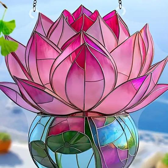 Acrylic Garden Sign with Potted Plant Pattern Weather-Resistant Outdoor Pendant 2D Lawn And Patio Decor for Home Celebration And Garden