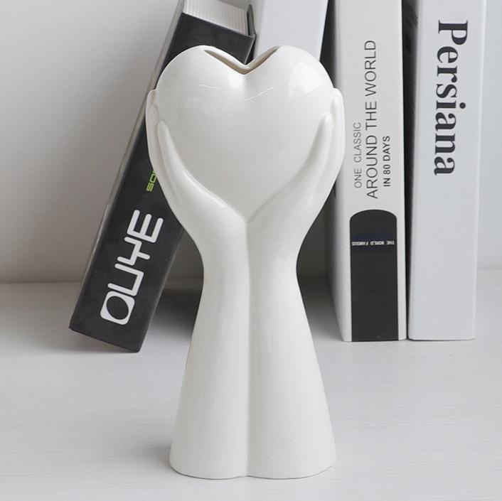 Vaso artistico creativo in ceramica, vaso idroponico, decorazione con fiori secchi, composizione floreale, decorazione per la casa, ornamento artistico da scrivania