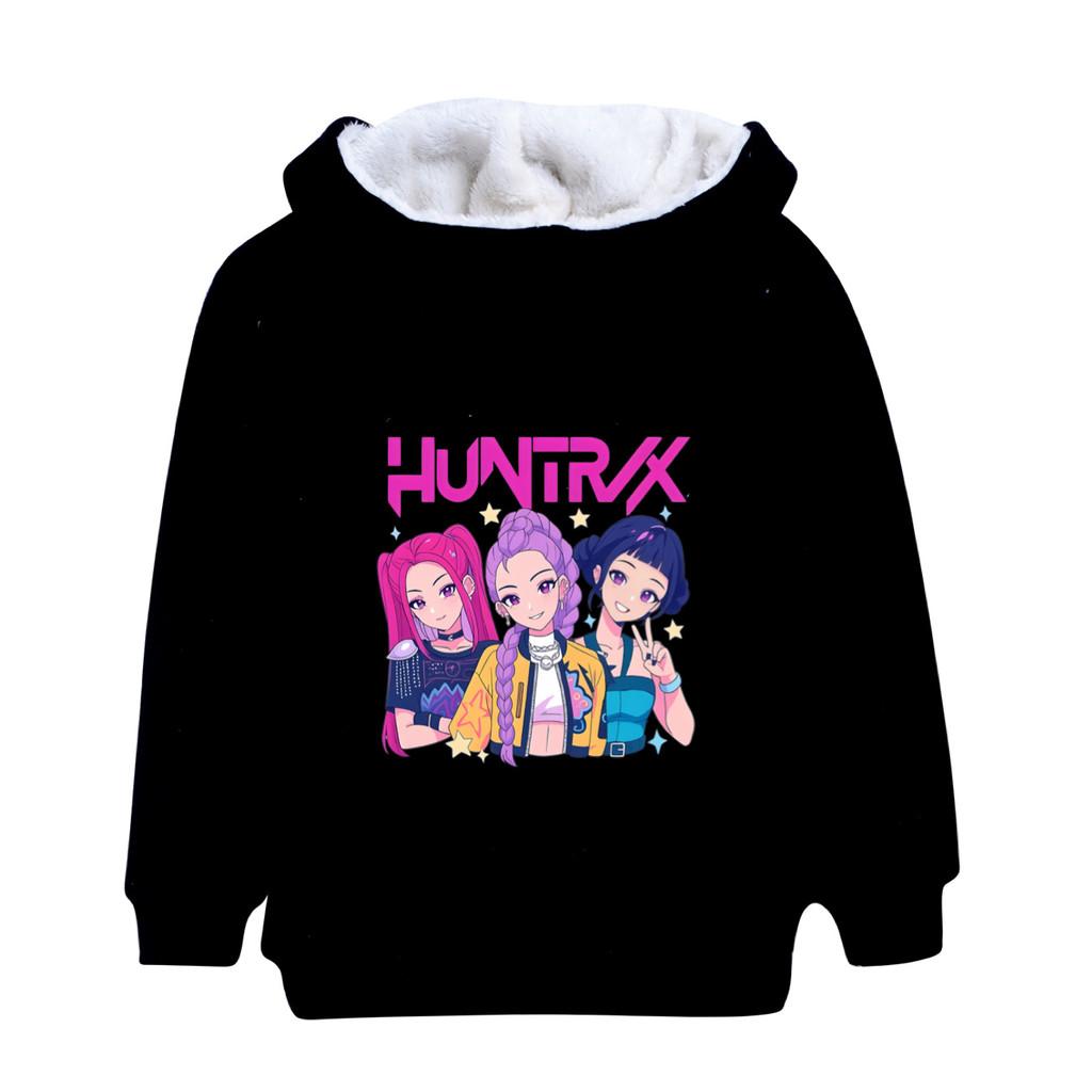 5025 Girls Kpop Zoey Mira Rumi Zoey Rumi Mira Print Casual Long Sleeves Velvet Warm Winter Jacket