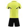 Herren Schiedsrichter Trainingsanzug Kontrastfarbe Umlegekragen Kurzarm Tasche T-Shirt Elastischer Bund Shorts Fußball Uniform