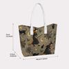 Halloween Witch Pattern Casual Tote Bag Portable Shoulder Bag for Daily Use