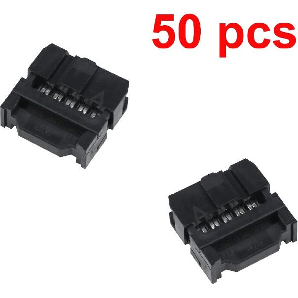 Antrader FC-10P IDC 2.54mm Pitch Connector Female Header JTAG ISP Socket 50-Pack
