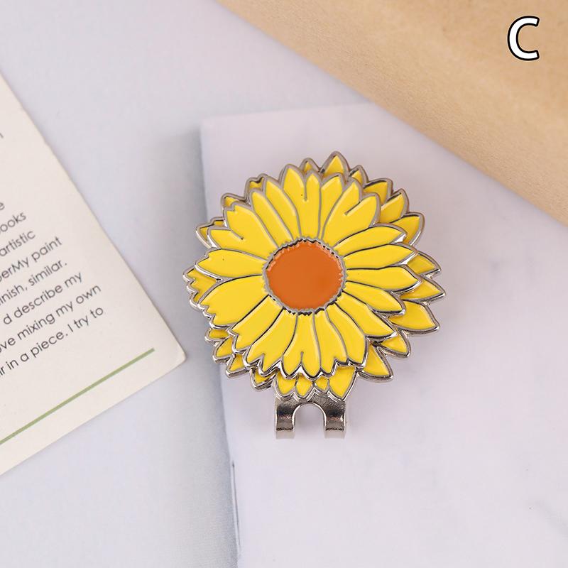 Golf Cap Clips With Magnet Mark Bow/Petal Pattern Golf Ball Marker Golf Ball Position Removable Golf Accessories