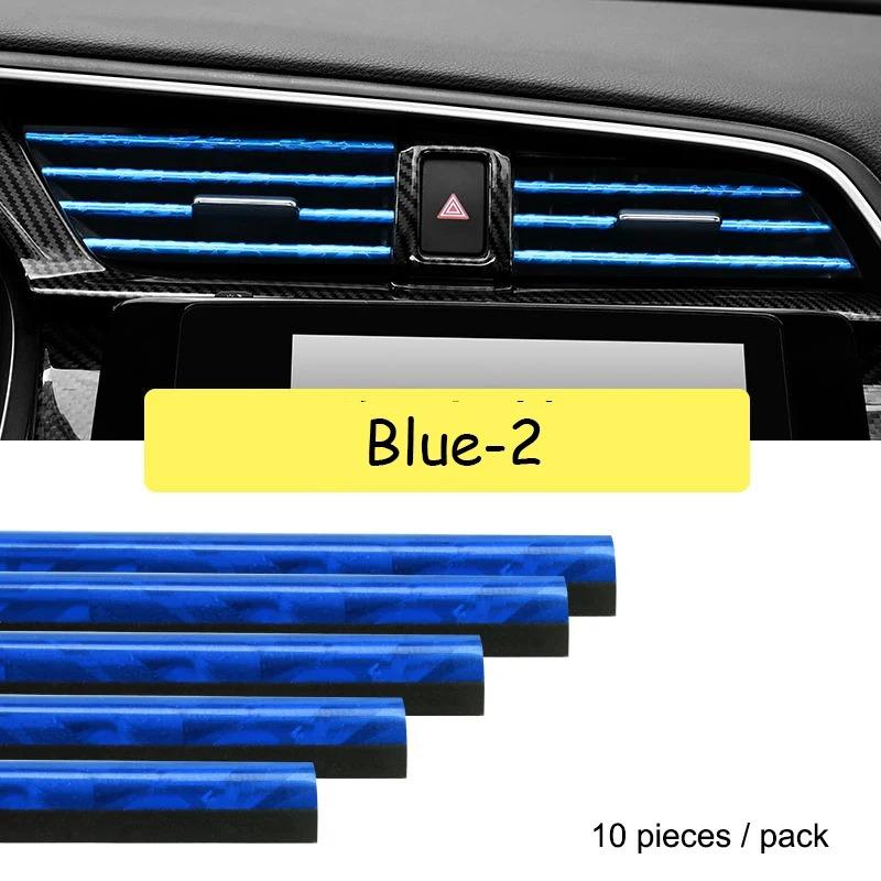 10 Pieces Car-styling Chrome Styling Moulding Car Air Vent Trim Strip Air Conditioner Outlet Grille Decoration U Shape