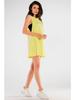 Cotton jersey A-line mini dress with short sleeves, yellow XL