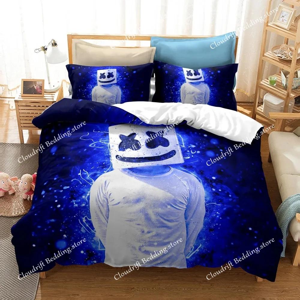Hip Pop Music Marshmello Bedding Sets Bed Cover Comforter Duvet Cover Pillow Case Kids Adult Bedroom Decoration026