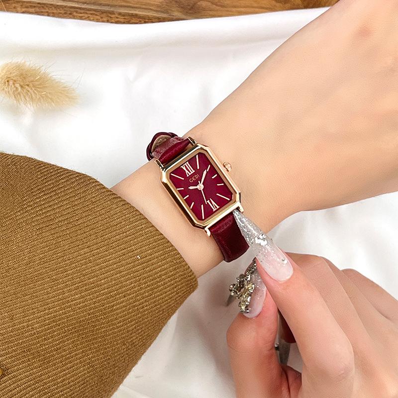 GEDI Simple Luxury Women's Watch Korean Version Student Square Retro Temperament Waterproof Female Fashion Quartz Watches Gift