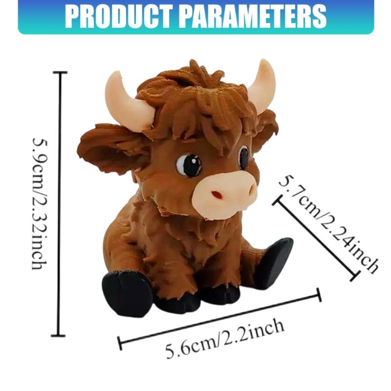 Tier Yak Figur Humorvolles Tier 3D Gedruckte Braune Yak Figur Für Schreibtisch Zuhause Und Auto Innenraum Dekorationen