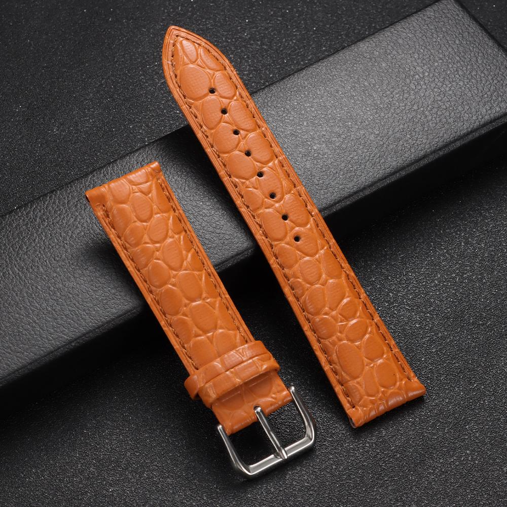Crocodile Pattern Design Leather Watchband 12/14/16/17/18/19/20/21/22/24mm Soft Watch Straps Men Women Casual Business Wristband