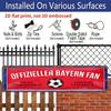 2D Flat, Bavaria Ventilator Decorative Metal Sign - 4.0x16.0inch Retro Football & Beer Design, Alumium Decorative Sign, Vintage Wall Art for Sports