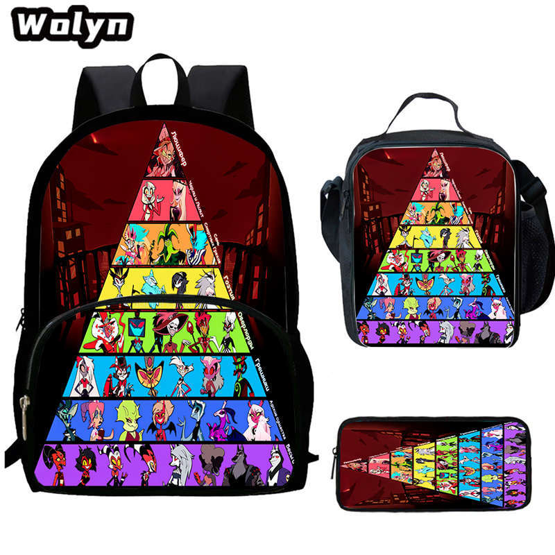 Hell Inn Hazbin Hotel Student School Bag High Value Leisure Oxford Ridge Relief Backpack