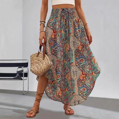 Bohemian Ethnic Style A-Line Skirt - Spring/Summer Casual Print