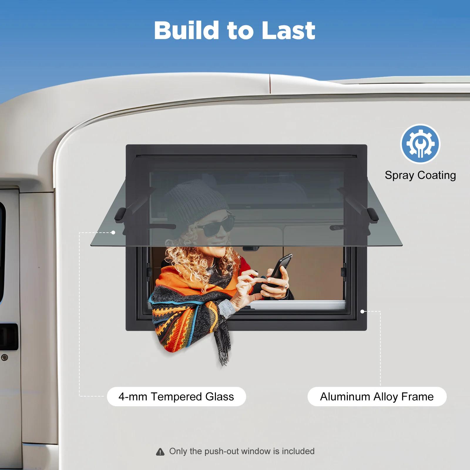 

RV Caravan Camper Van Push Out Window 600*450mm with Insect Proof Screen белый