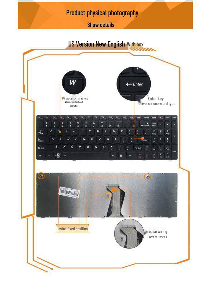 Replacement Keyboard for Lenovo IdeaPad G560/G560A/G565/G560L/G565A Laptops