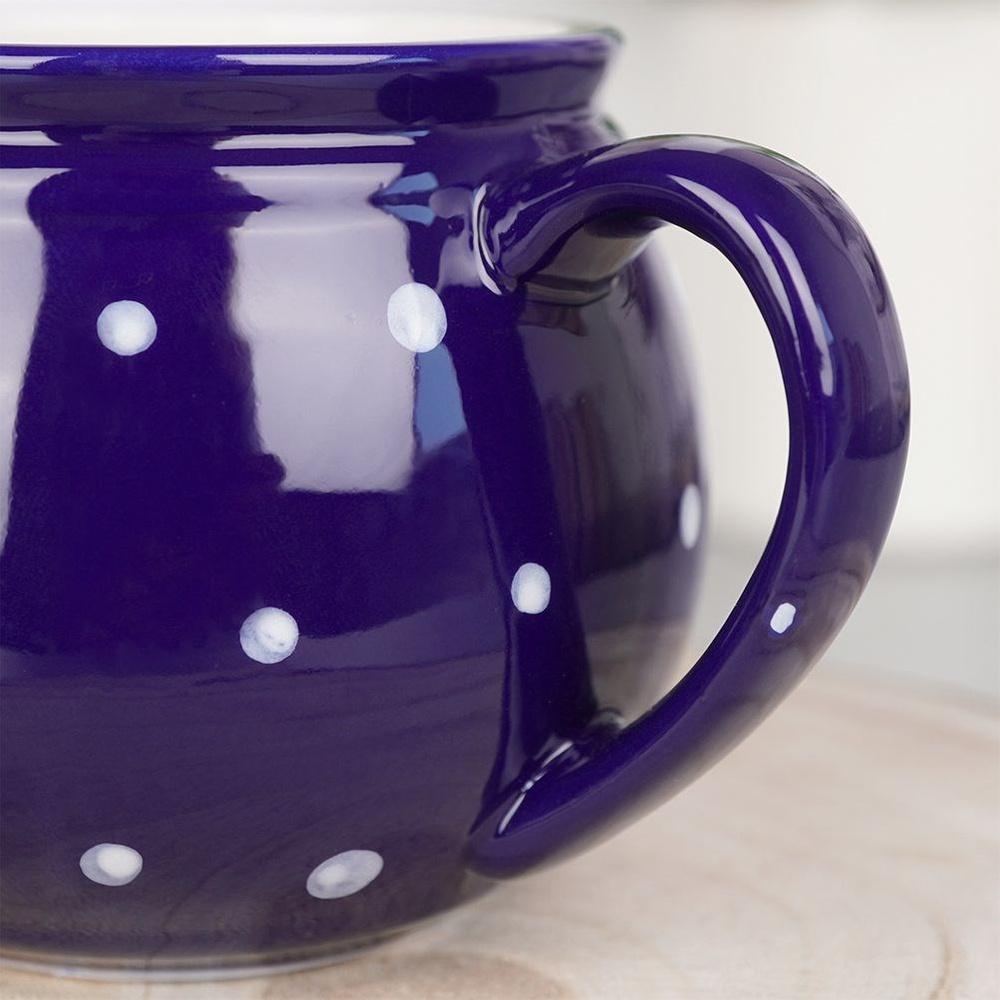 Small Ceramic Mug Orion Blue Polka Dot 200ml