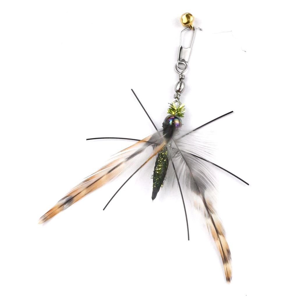 3pcs/2pcs Artificial Flying Insects Feather Cat Teaser Stick Change Heads Cat Toys Interactive Pet Toy