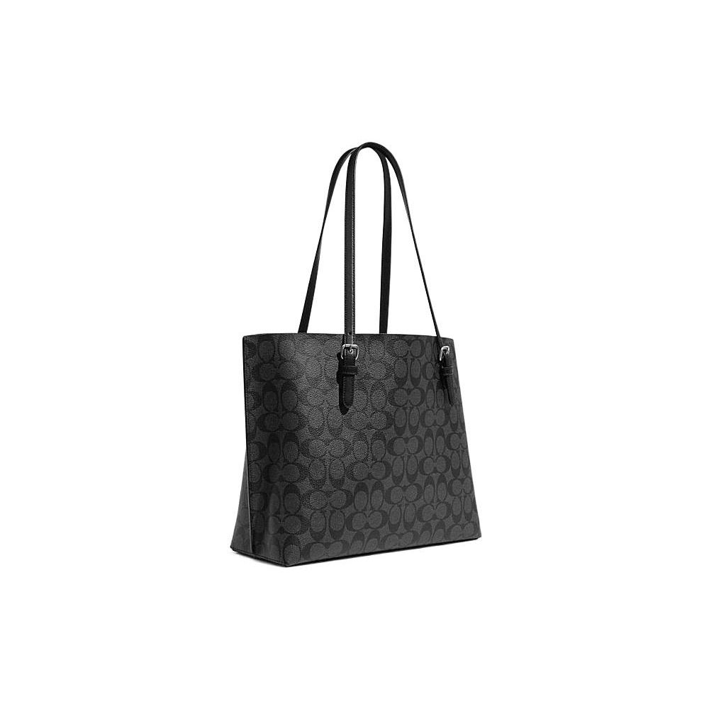 Coach Mollie Classic Logo Monogram Print Zipper Closure Tote Bag Women tote Black 1665-SVTSQ