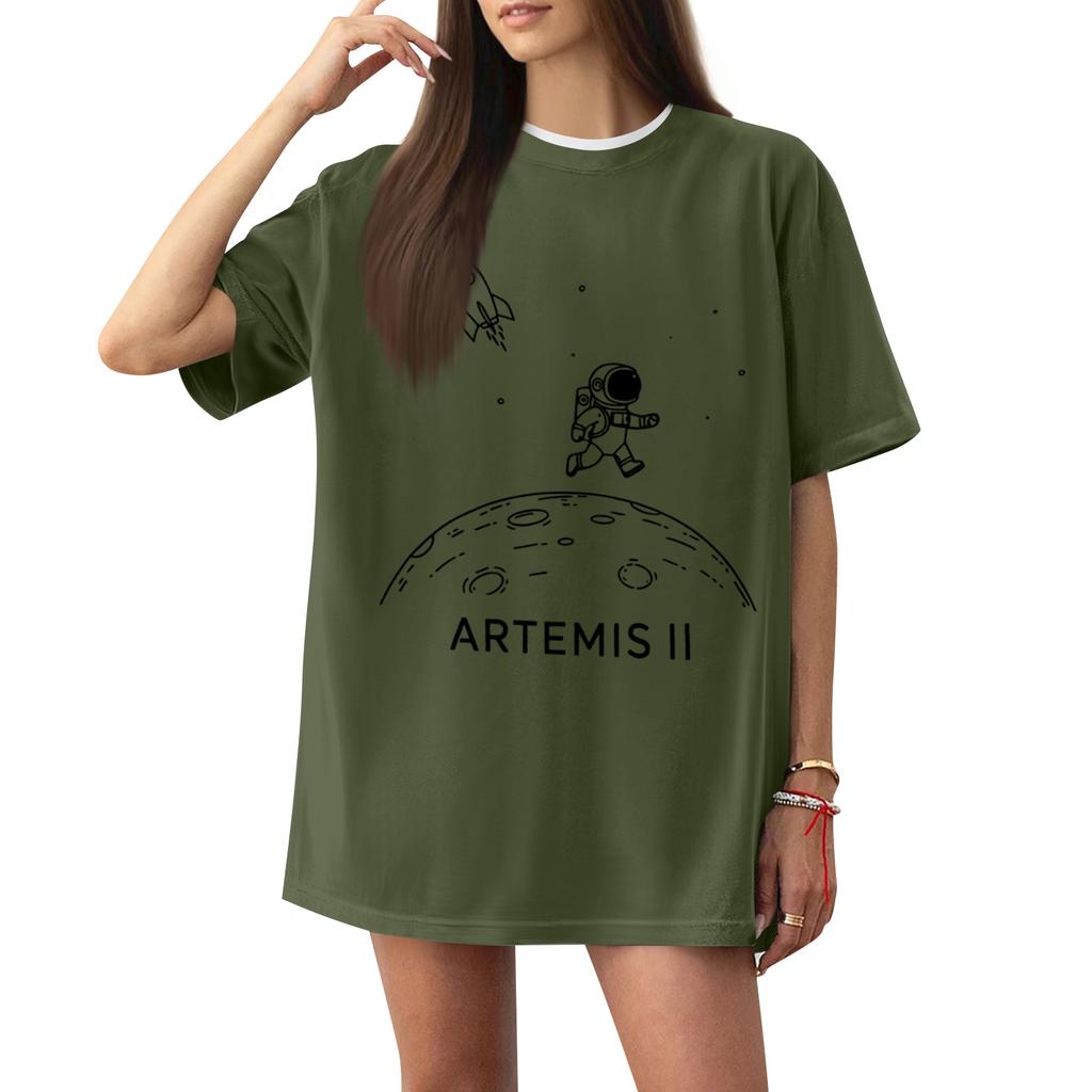Women's Casual Printed T-Shirt Round Neck Pullover Short Sleeve Top