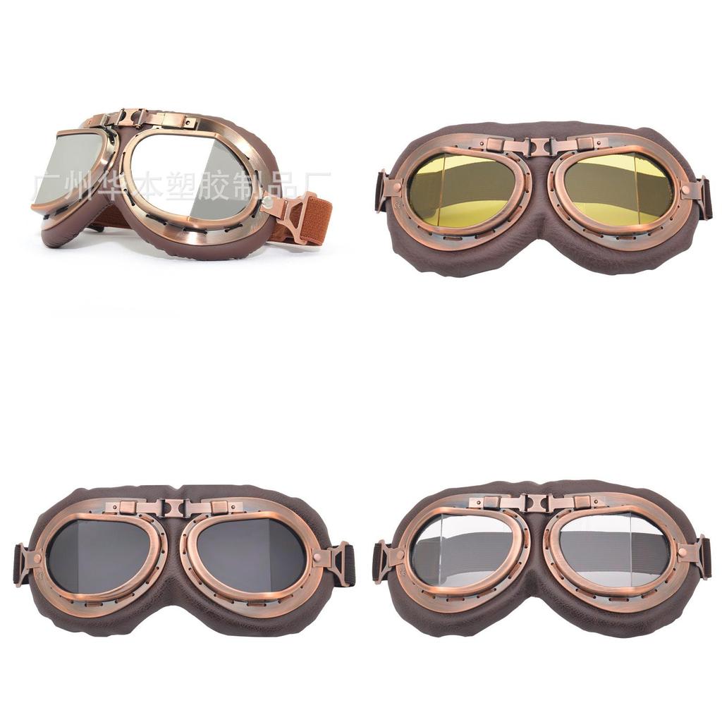 Harley Retro Copper Style Motorcycle Goggles With Adjustable Nose Pads For Outdoor Riding Enthusiasts