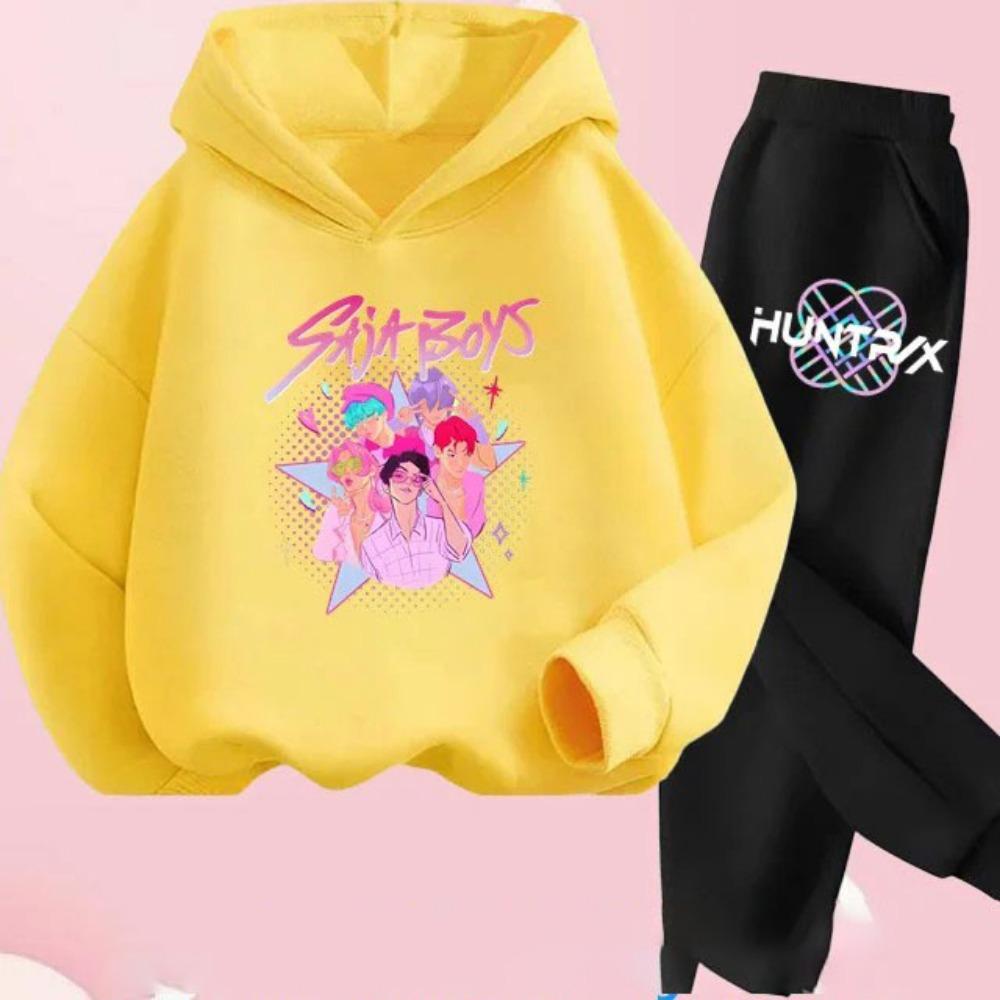 KPop Demon Hunters Printed Children's Clothing Y2K Hoodies+Pants Sports Sets KPop Demon Hunters Korean  Hoody Suit