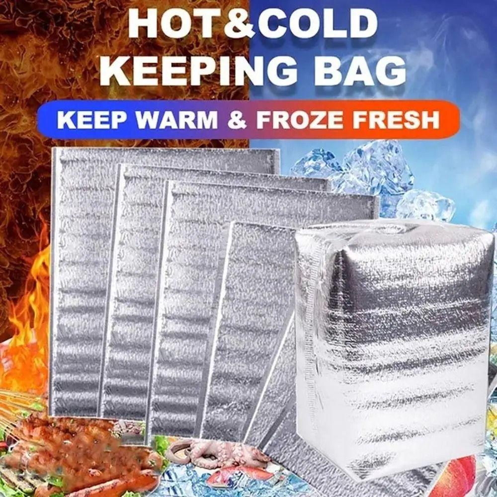 50pcs Waterproof Thermal Bag Aluminum Foil Cooler Bag Insulation Bag  Food Delivery