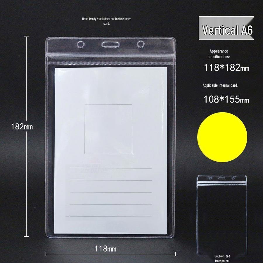Waterproof Transparent Badge & Document Holder - Large, Soft, Vertical/Horizontal, Fits A5, B6, A4, A3