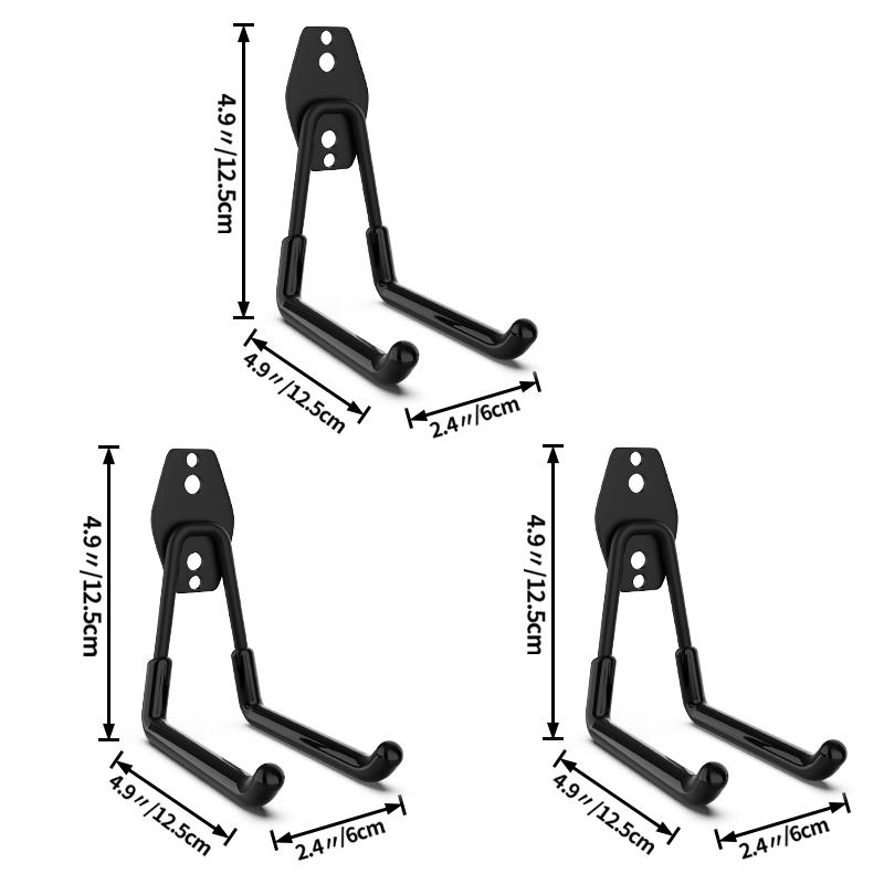 Heavy Duty Metal Hook 5 Size Garage Organizer Hooks Wall Mount Bicycle Hanger Anti-slip Storage Hook For Ladders Garden Tool