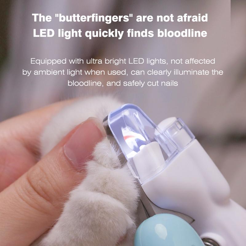 Professional Pet Nail Clippers with Led Light Animals Paw Nail Trimmer Dogs Cats Nail Clippers for Pet Grooming Claw Scissors