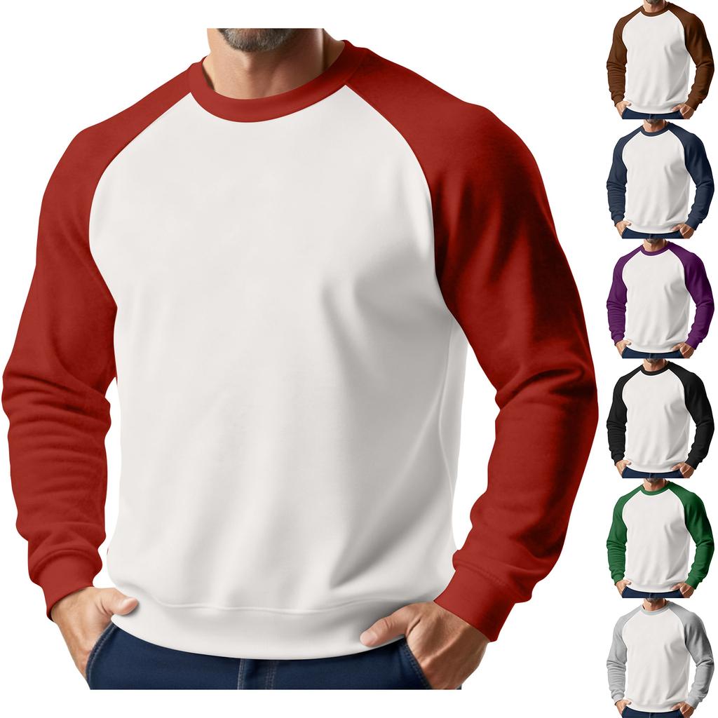 Herren Weihnachts-Raglan-Rundhals-Fleece-Sweatshirt