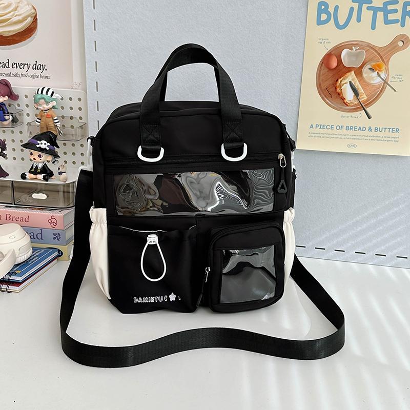 Lightweight Shoulder Bag Messenger Bag Student Crossbody Bag Women's Color Block Backpack