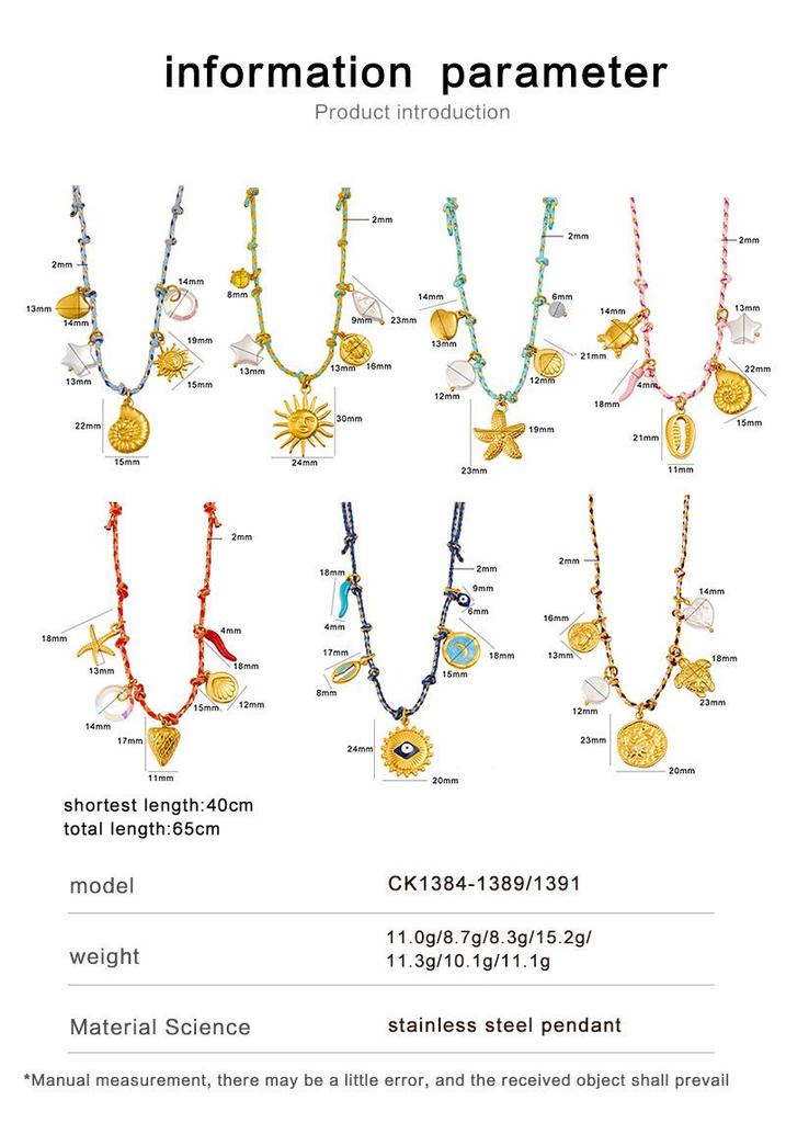Trendy Knotted Rope DIY Multi-Pendant Necklace: Titanium Steel 18K Gold Adjustable Braided Luxury Clavicle Chain